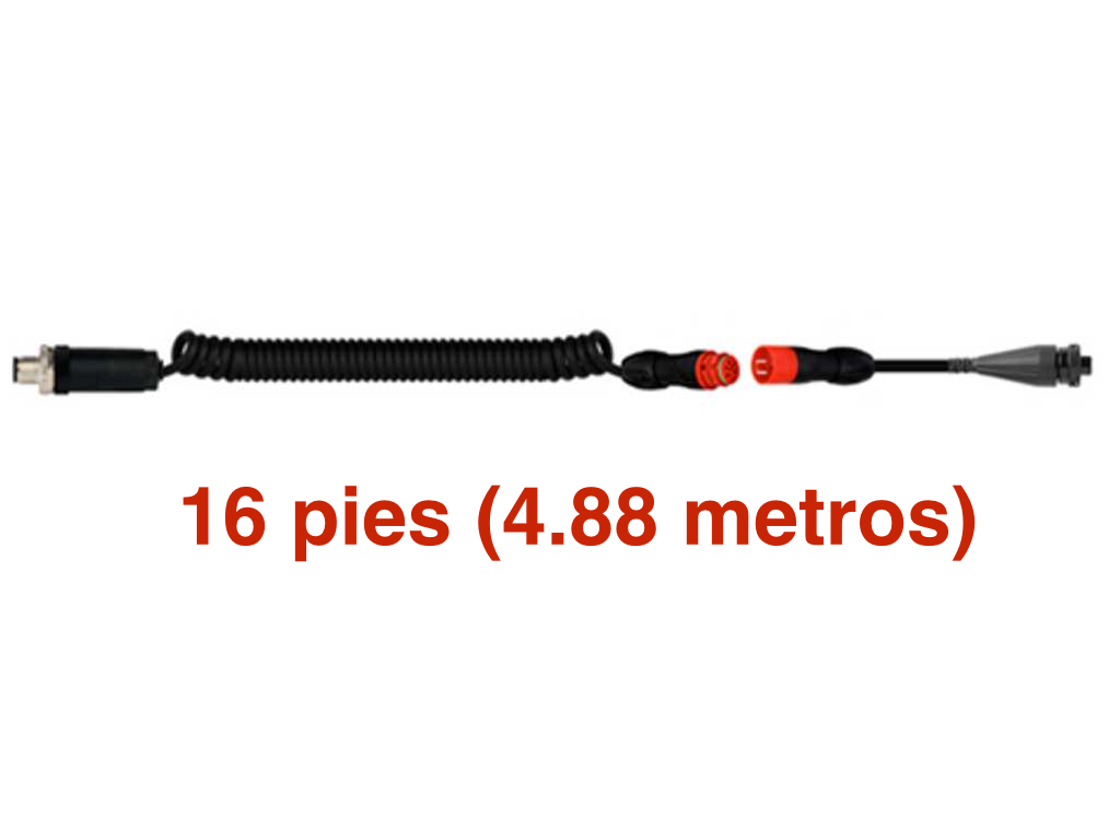 Cable poliuretano roscado CSI 2130 & 2140, 16 pies con conector de seguridad. CST-CB104-G90-016-D2C-SF