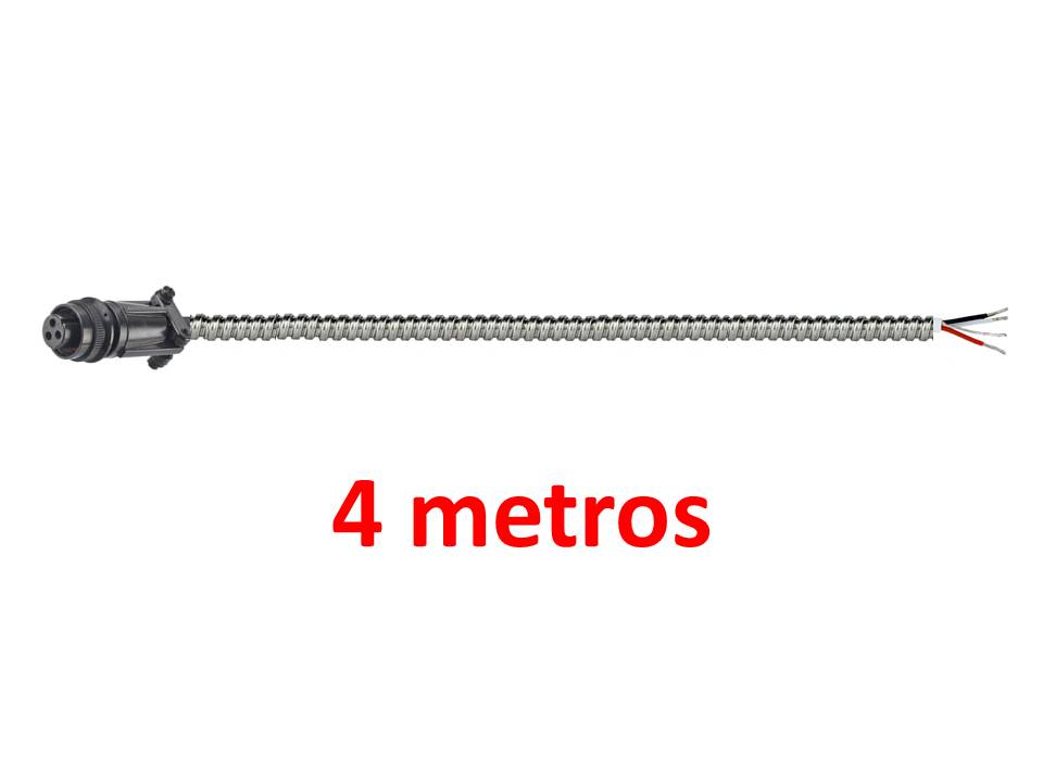 Cable con armadura 4M, conector 3 socket MIL y sin conector al otro extremo. CST-CBL303-E90-004M-Z