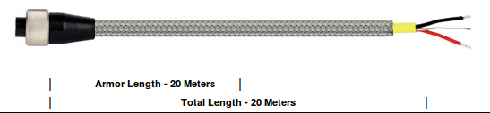 Cable con revestimiento de  malla de acero inoxidable  20 metros CST-CB811-A2A-020M/020M-L