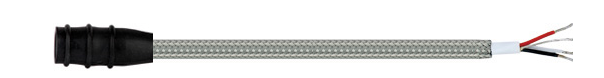 Cable para montaje permanente de teflón, con mallla de acero inoxidable, 25M, conector 3 pin CST-CB812-B3A-025M/025M-L
