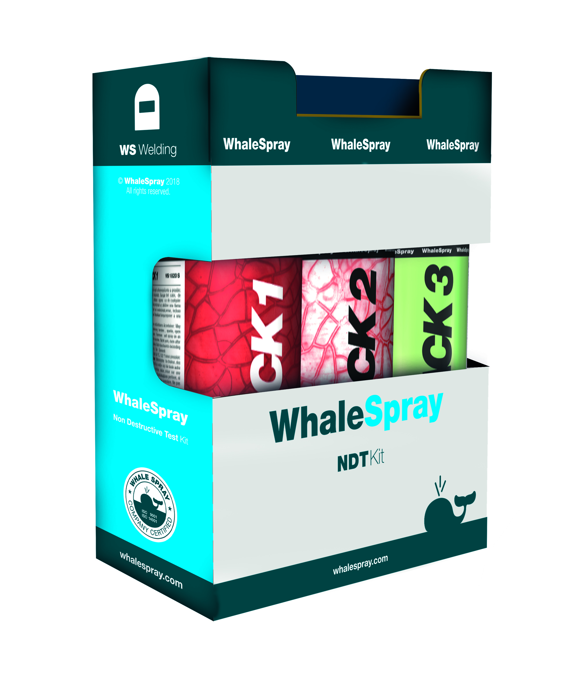 KIT tintas penetrantes WhaleSpray Crack 1-2-3 CST-WS-NDT-KIT