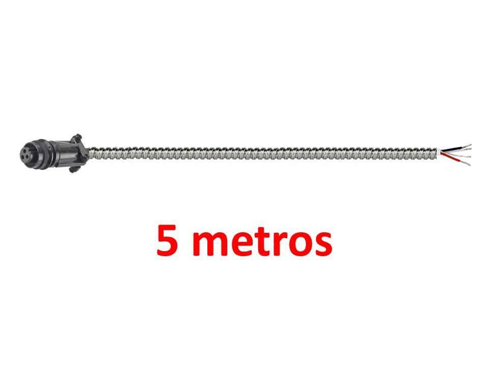 Cable con armadura 5M, conector 3 socket MIL y sin conector al otro extremo. CST-CBL303-E90-005M-Z