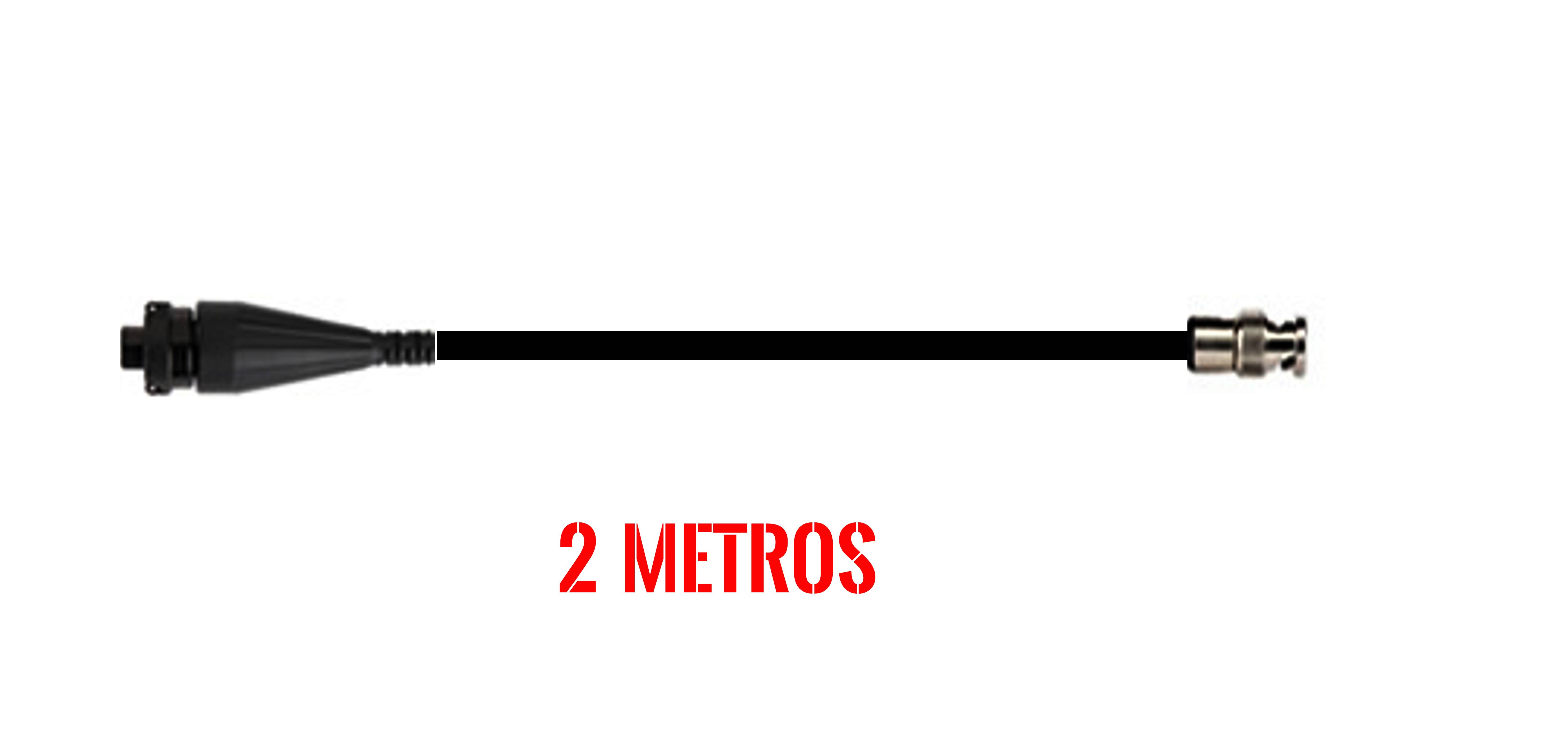 Cable liso poliuretano negro 2 metros BNC a 2 socket MIL CST-CB103-D2C-002M-F