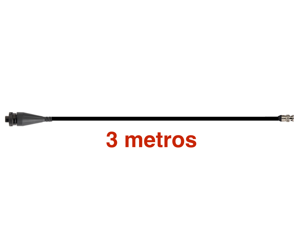 Cable poliuretano negro, 2 Socket MIL a BNC, 3 metros CST-CBL202-D2C-003M-F