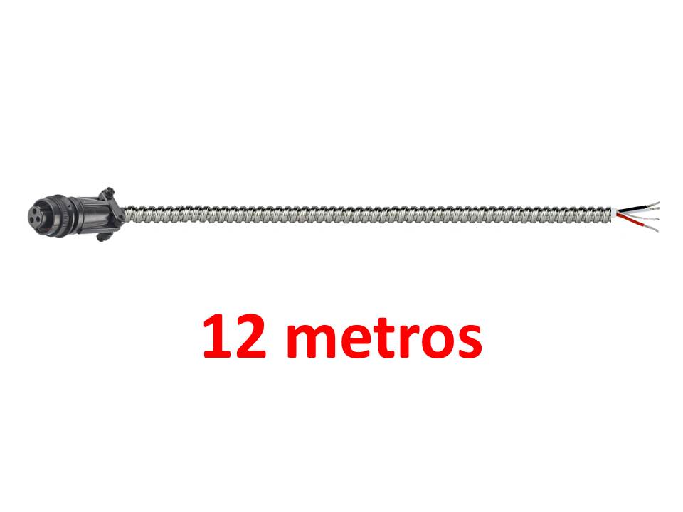 Cable con armadura 12M, conector 3 socket MIL y sin conector al otro extremo. CST-CBL303-E90-012M-Z