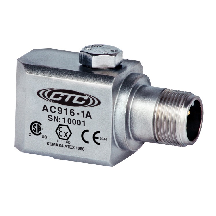 Acelerómetro intrínsecamente seguro, conector / cable de salida lateral, 100 mV / g de baja capacitancia CST-AC916-1A