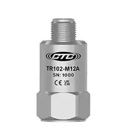 Acelerómetro dual (vibración y temperatura ) 100mv/g y RTD,  salida superior 4 pin M12. CST-TR102-M12A