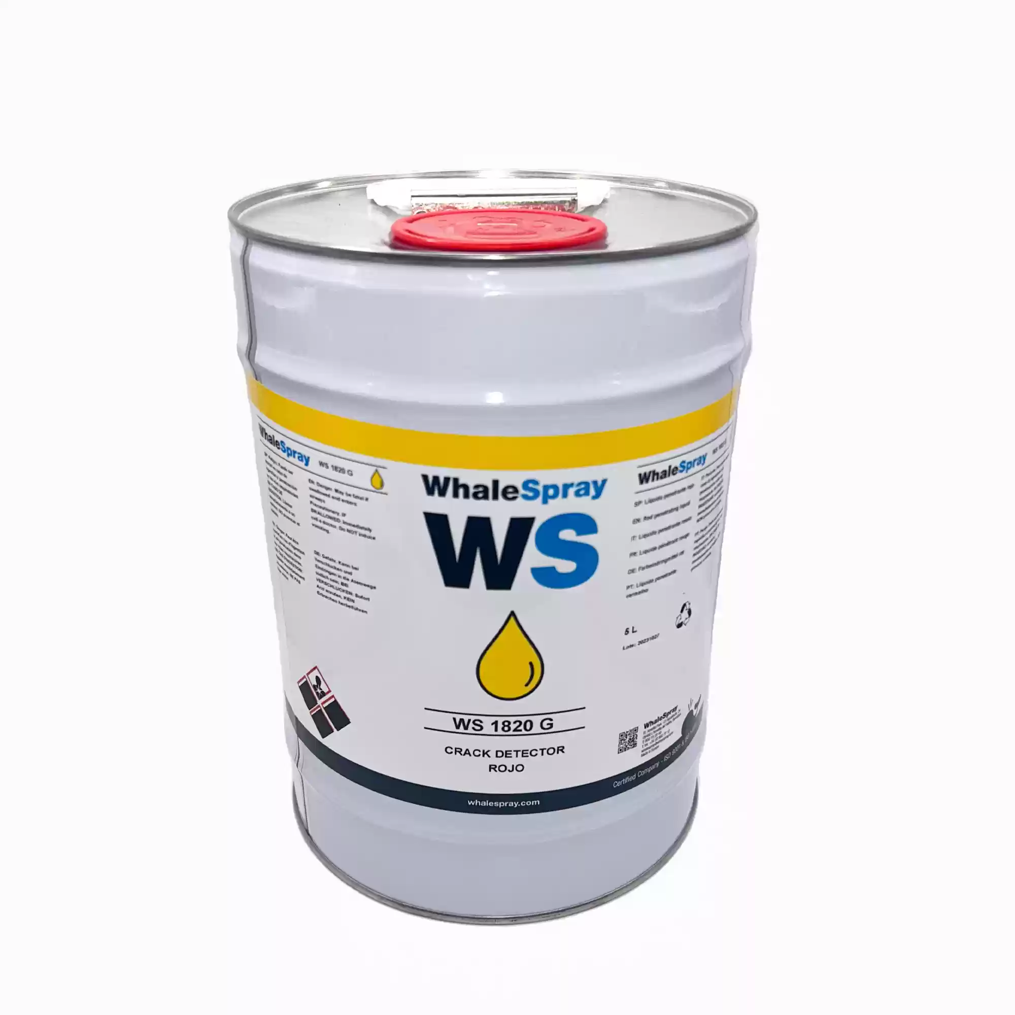 Líquido Penetrante Rojo WhaleSrpay CRACK 1, formato 5 Lt. CST-1820G0011