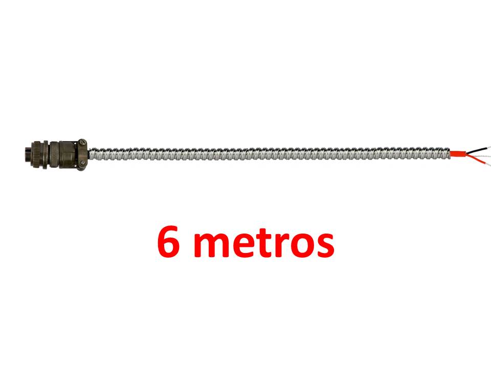 Cable con armadura 6 metros y conector para alta temperatura. CST-CBL302-D2J-006M-Z