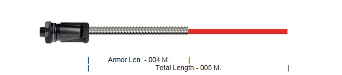 Cable de teflon rojo con armadura de acero inoxidable CST-CB202-D2H-004M/005M-Z