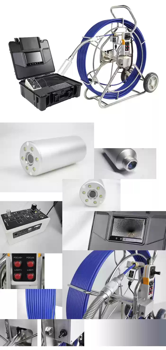 Videoscopio con Cámara de 50mm rotatoria, Sonda 120M y Transmisor RF CST-WPS-A4-C50PT-120M