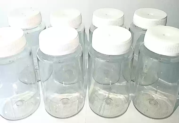 kit 50 Botellas (frascos) transparentes para muestra aceite lubricante 120cc CST-21-04-CLN-K50