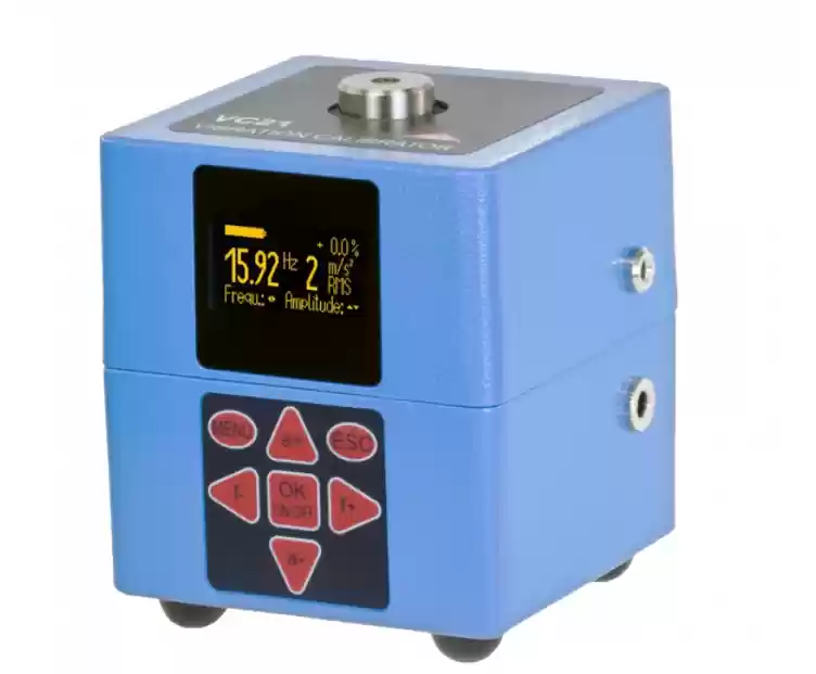 Calibrador verificador de equipos y sensores de vibración, amplitud y frecuencia variable VC21 CST-VC21