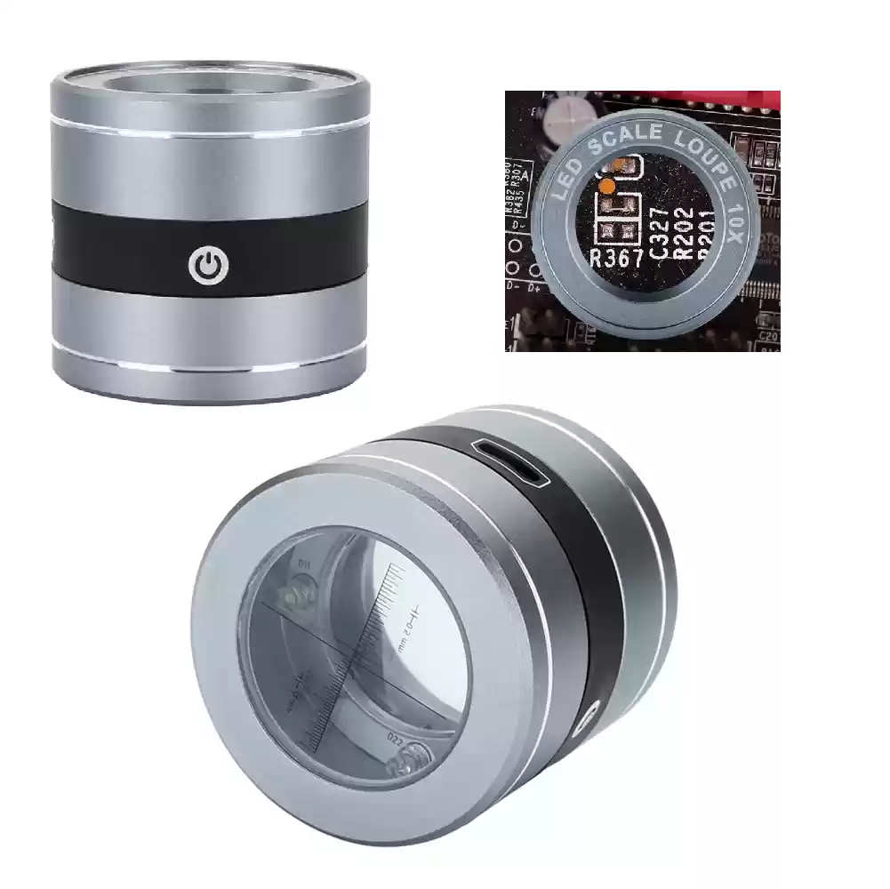 Lupa x10 con graduación- Luz blanca y UV CST-IVLP30MMX10XUSB