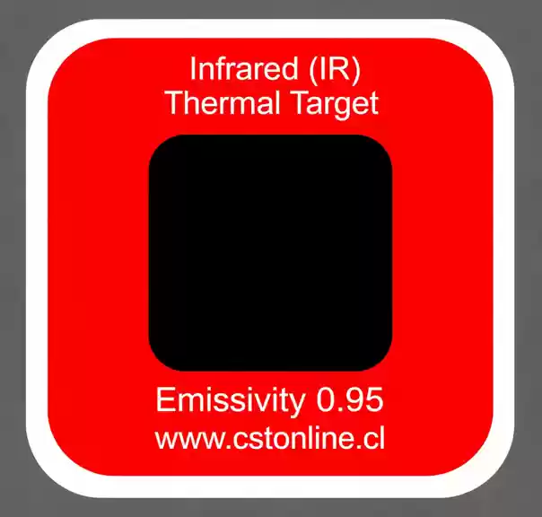 Paquete de 10 Etiquetas de Emisividad Fija (0,95) cuadradas de 76.2mm x 76.2mm CST-TGIR-S76-10