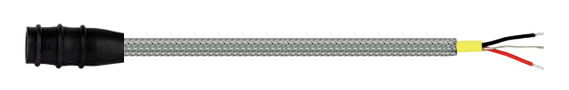 Cable para montaje permanente de teflón, con malla de acero inoxidable, 25M, conector 2 pin CST-CB811-B2A-025M/025M-L