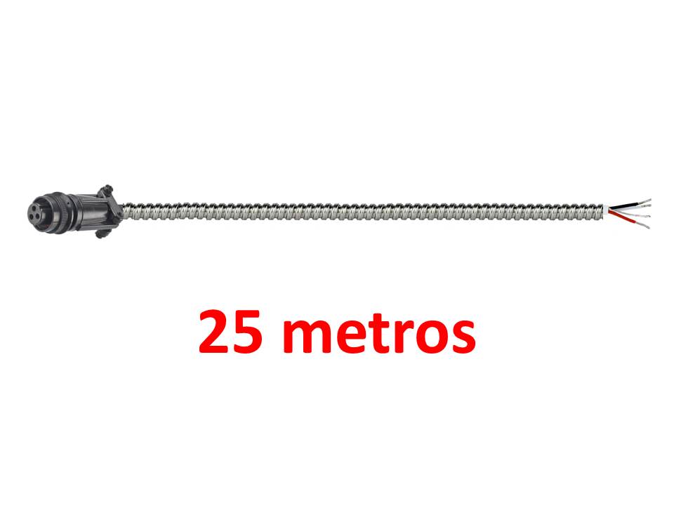 Cable con armadura 25M, conector 3 socket MIL y sin conector al otro extremo. CST-CBL303-E90-025M-Z
