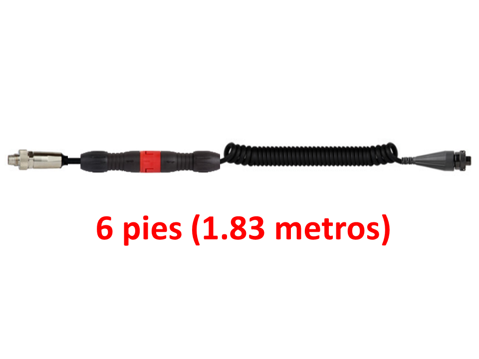 Cable poliuretano roscado Adash 4000 series VA3 & VA4, 6 pies con conector de seguridad. CST-CB104-C84-006-D2C-SF