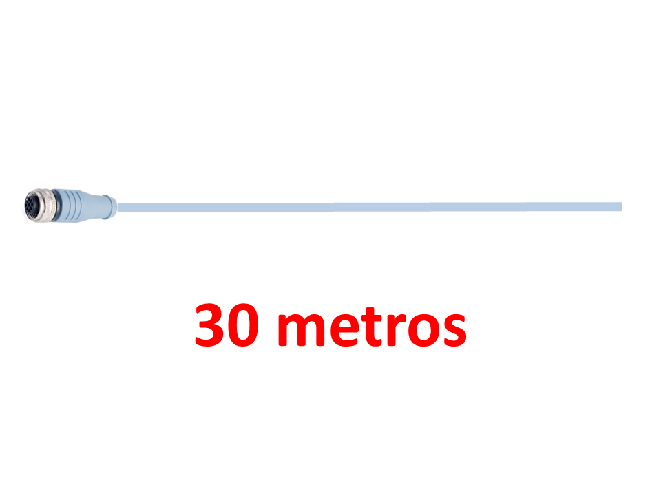 Cable Poliuretano 30M, conector M12 y libre al otro extremo.  CST-AC303-30