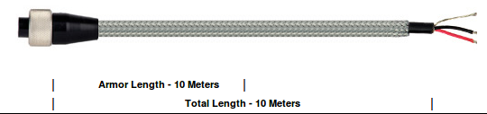Cable con revestimiento de  malla de acero inoxidable 10 metros. CST-CB810-A2A-010M/010M-L